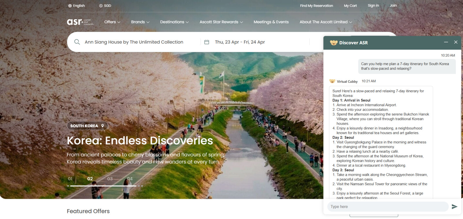 Cubby, Ascott's AI-powered digital concierge, already assists guests with itinerary planning, destination discovery and property recommendations on DiscoverASR.com. With Ascott's new agentic foundation layer in place, Cubby is set to evolve from travel companion to personal travel agent, moving from conversation to orchestration by anticipating guest needs and acting on them before they have to ask.